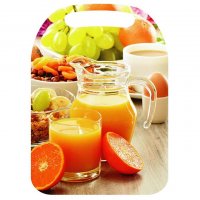 Доска разделочная Апельсиновый сок дерево 21х29см К-155 - фото