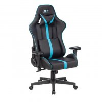 Кресло игровое A4Tech X7 GG-1200 черный/голубой - фото