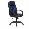 Кресло игровое Бюрократ Viking-8 на колесиках искусственная кожа черный/синий (Viking-8/bl+blue)