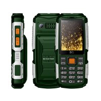 Мобильный телефон BQ BQM-2430 Tank Power (Green+Silver) - фото