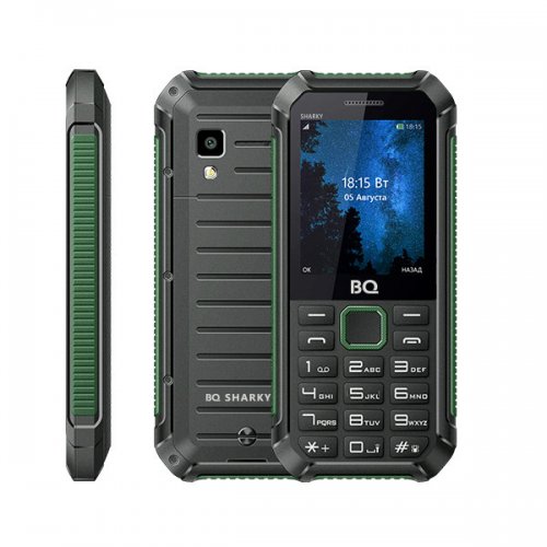 Мобильный телефон BQ BQM-2434 Sharky (black+green)