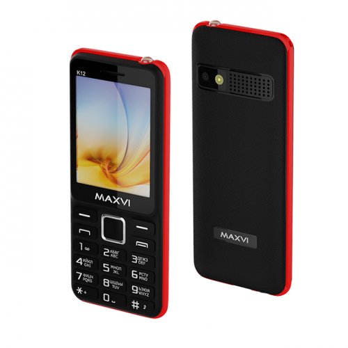 Мобильный телефон Maxvi K12 black-red