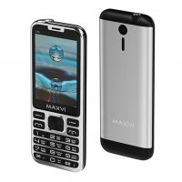 Мобильный телефон Maxvi X10 metallic silver - фото