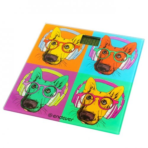 Весы напольные Endever Aurora-566 рисунок Собака в Очках