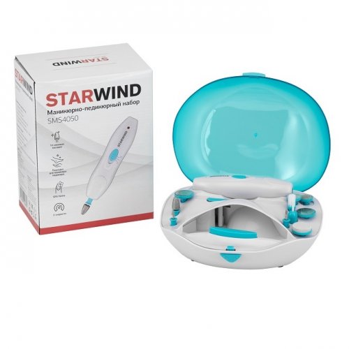 Маникюрный набор Starwind SMS 4050 белый/синий
