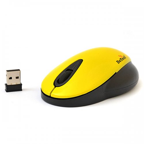 Мышь компьютерная DeTech DE-7087 W Black/Yellow