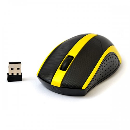 Мышь компьютерная DeTech DE-7077 W Black/Yellow