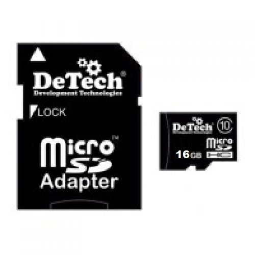 Карта памяти DeTech MC-16GB +adapter class10