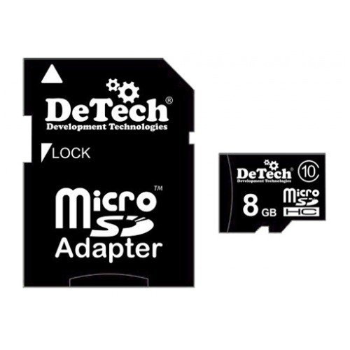 Карта памяти DeTech MC-8GB +adapter class10