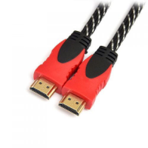 Кабель DeTech HDMI A-A v1.4 Black-Red with Nylon 30 AWG 18М