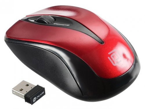 Мышь Oklick 675MW оптическая беспроводная USB черный и красный