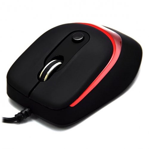 Мышь компьютерная DeTech DE-5011G Shiny Rubber Black/Red