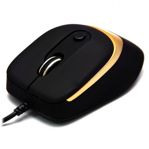 Мышь компьютерная DeTech DE-5011G Shiny Rubber Black/Gold