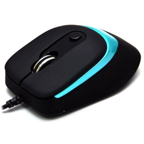 Мышь компьютерная DeTech DE-5011G Shiny Rubber Black/Blue