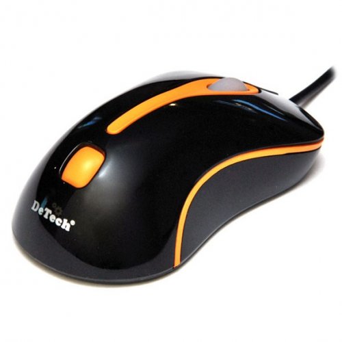 Мышь компьютерная DeTech DE-2056 Shiny Black/Orange