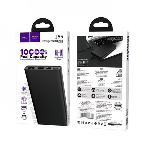 Power Bank Hoco J55 Neoteric mobil 10000 mah Black
