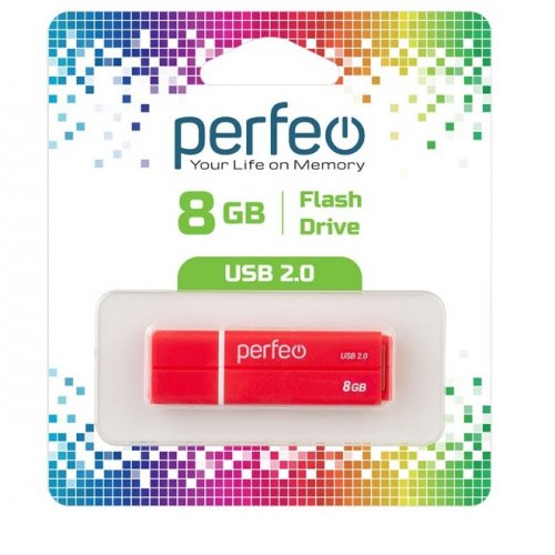 Флеш-драйв Perfeo USB 8GB C01G2 Red