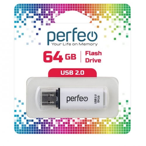 Флеш-драйв Perfeo USB 64GB C13 White