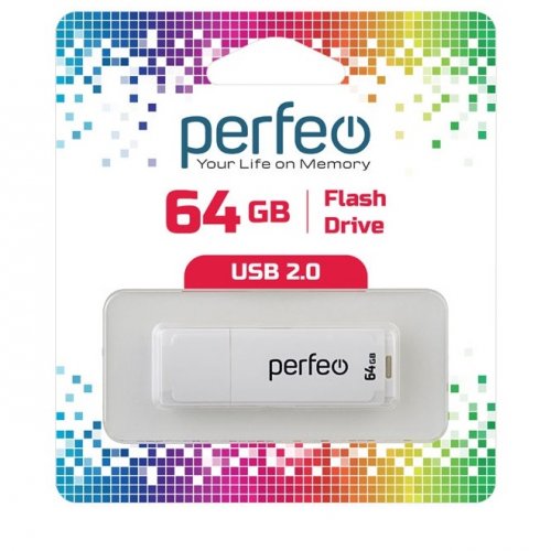 Флеш-драйв Perfeo USB 64GB C04 White