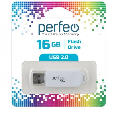 Флеш-драйв Perfeo USB 16GB C03 White