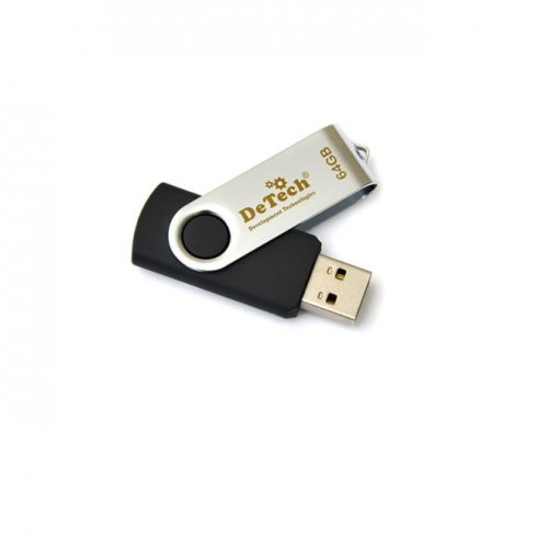 Флеш-драйв De tech USB Drive 64GB Swivel Green USB 3.0