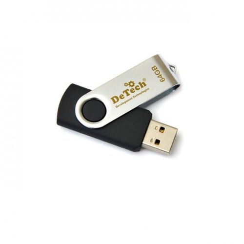 Флеш-драйв De tech USB Drive 64GB Swivel Black USB 3.0