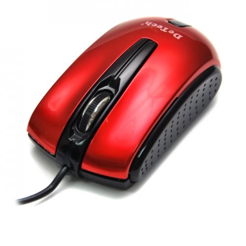 Мышь компьютерная DeTech DE-2076 Rubber Shiny Red