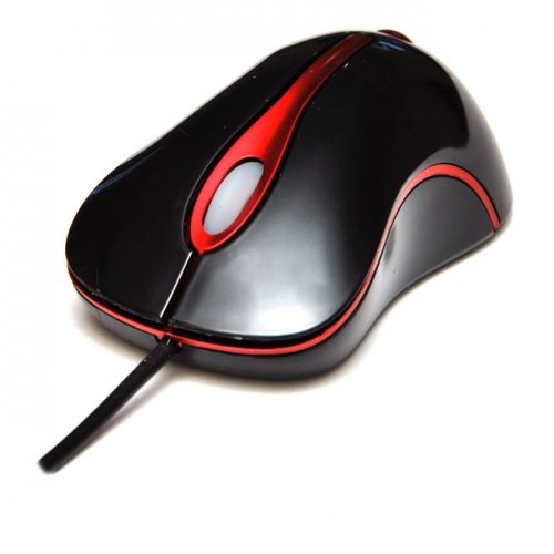 Мышь компьютерная DeTech DE-2056 Shiny Black/Red