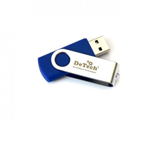 Флеш-драйв DeTech USB Drive 64GB Swivel Blue