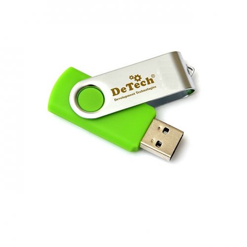 Флеш-драйв DeTech USB Drive 16GB Swivel Green