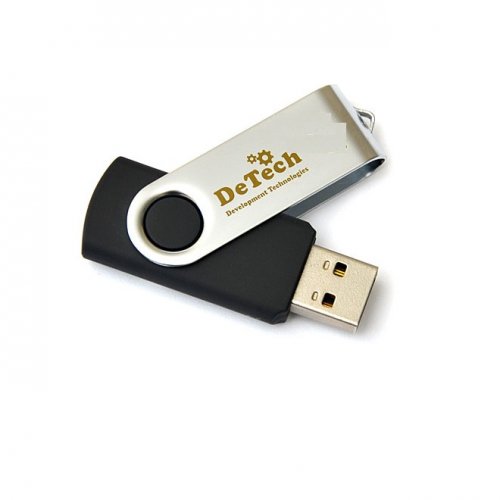 Флеш-драйв DeTech USB Drive 128GB U3 Swivel Black