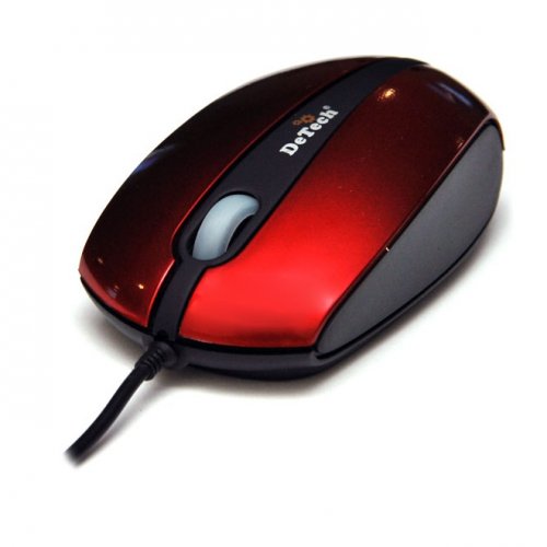 Мышь компьютерная DeTech DE-2096 Shiny Red