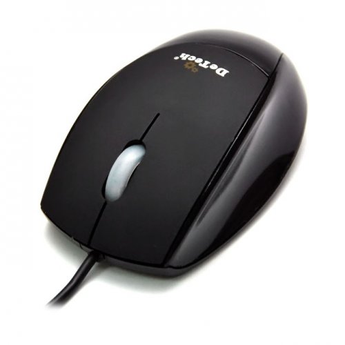 Мышь компьютерная DeTech DE-2075 Rubber Shiny Black