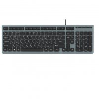 Клавиатура проводная Ritmix RKB-400 Slim Grey - фото