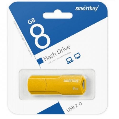 USB-накопитель SmartBuy 08GB CLUE Yellow