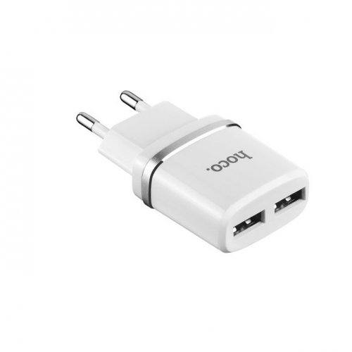 Зарядное Hoco C12 Smart dual USB2.4A White