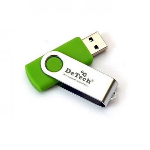 Флеш-драйв DeTech USB Drive 64GB U3 Swivel Green USB 3.0