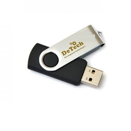 Флеш-драйв DeTech USB Drive 64GB U3 Swivel Black USB 3.0