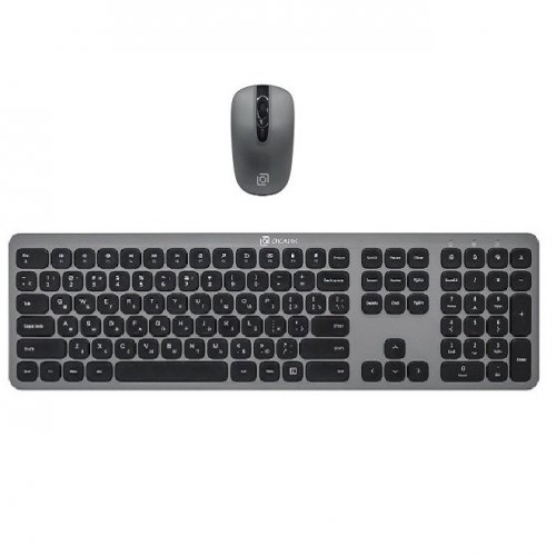 Клавиатура+мышь Oklick 300M серый/черный USB беспроводная slim