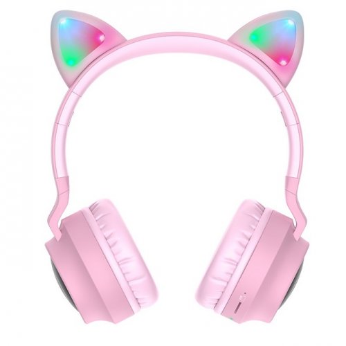 Наушники Hoco W27 cat ear wireless headphones pink