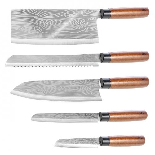 Набор ножей Lara LR05-14 5 пред, универсальный, топорик, для овощей, для хлеба, нож сантоку