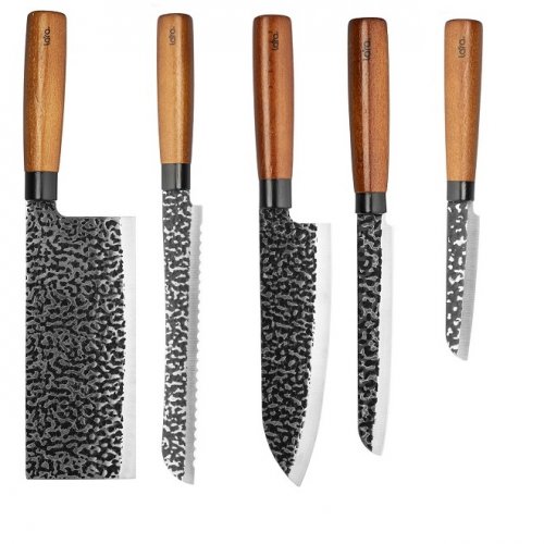 Набор ножей Lara LR05-13 6 пред, подставка, ножи универ, сантоку, д.овощей, д.хлеба, топорик