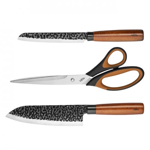 Набор ножей Lara LR05-12 3 предмета, нож сантоку, нож универсальный , ножницы