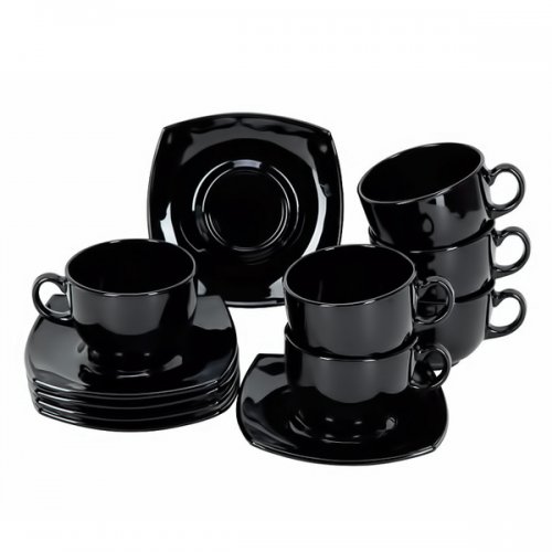Набор чайный Luminarc E8848 8 предм: 4 чашки*220 мл+ 4 блюдца QUADRATO BLACK