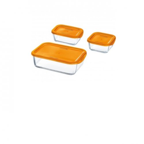 Набор контейнеров Luminarc P6193 оранжевая крышка 3 шт KEEP N BOX