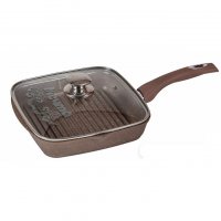 Сковорода-гриль Мечта гранит brown 26х26см с66806 н/с ручк+кр. - фото