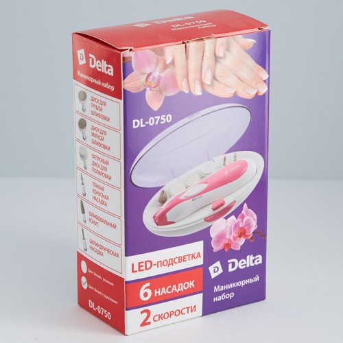 Маникюрный набор Delta DL-0750 белый/розовый