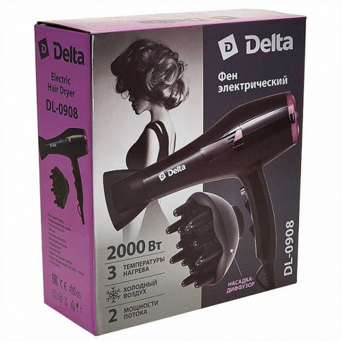 Фен Delta DL-0908 черный