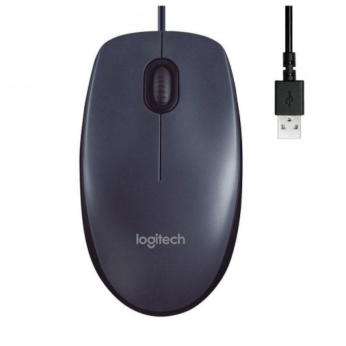 Мышь компьютерная Logitech M100 черный/темно-серый