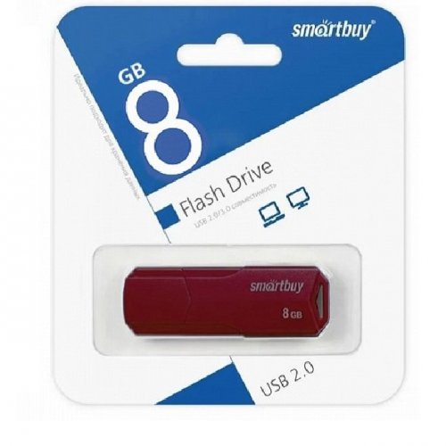 USB-накопитель SmartBuy 08GB CLUE Burgundy